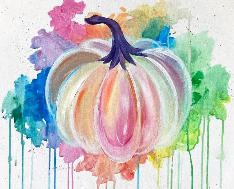 Ruskin Paint Party – Colorful Pumpkin in Tampa