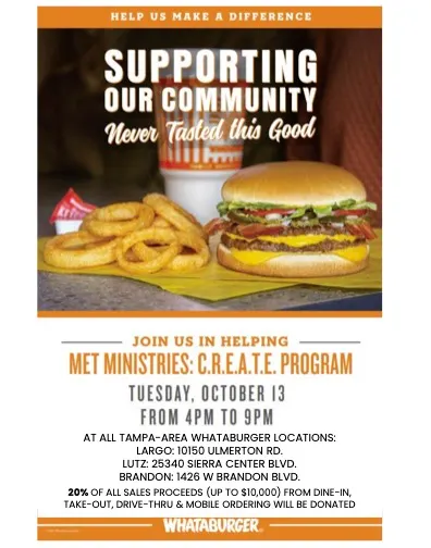 Whataburger X Metropolitan Ministries C.R.E.A.T.E. Fundraiser in Outside Tampa Bay