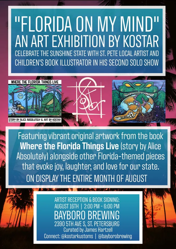 Kostar’s Art Show & Book Signing at Bayboro Brewing in St. Petersburg