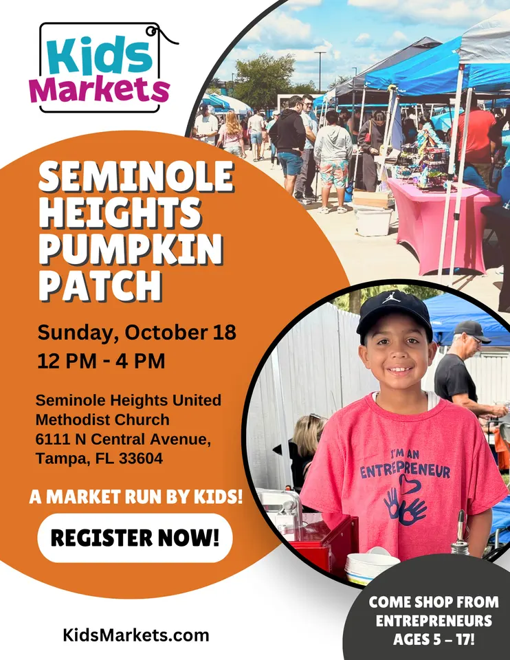 Seminole Heights Great Pumpkin Patch Kids Market in Outside Tampa Bay