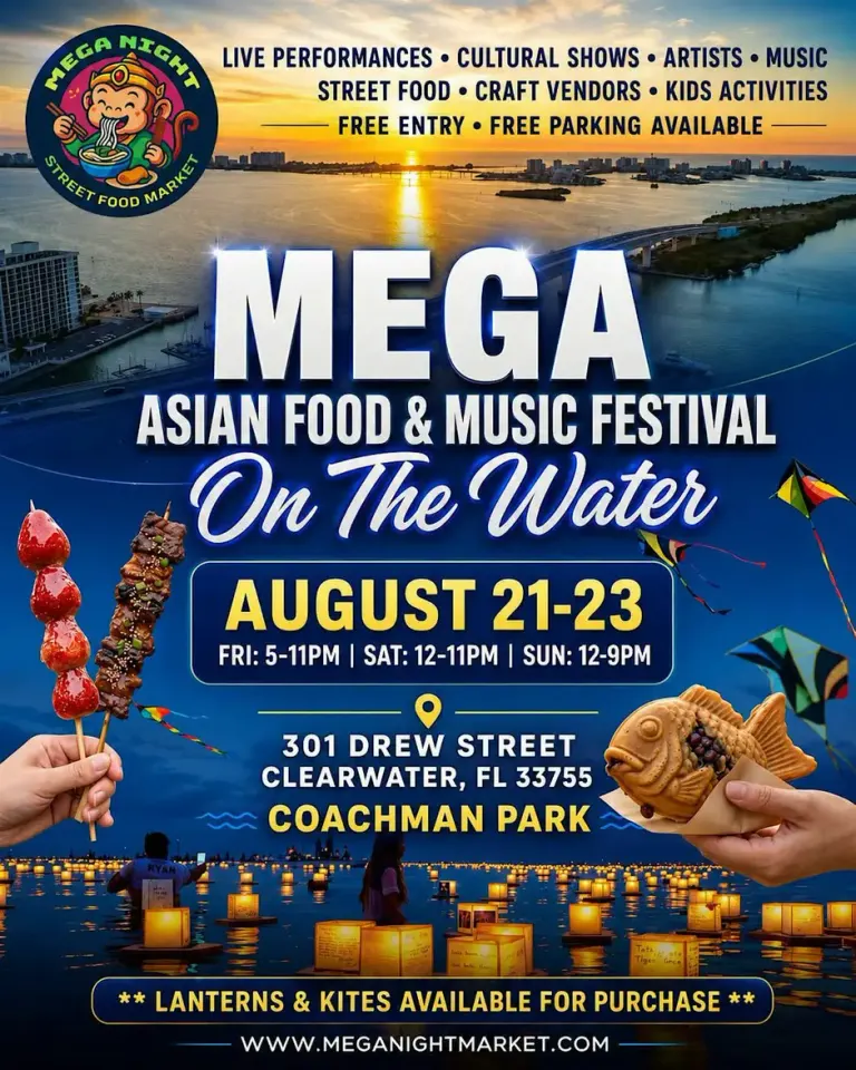 Mega Night Market Asian Water Lanterns Summer Food & Music Festival in Clearwater
