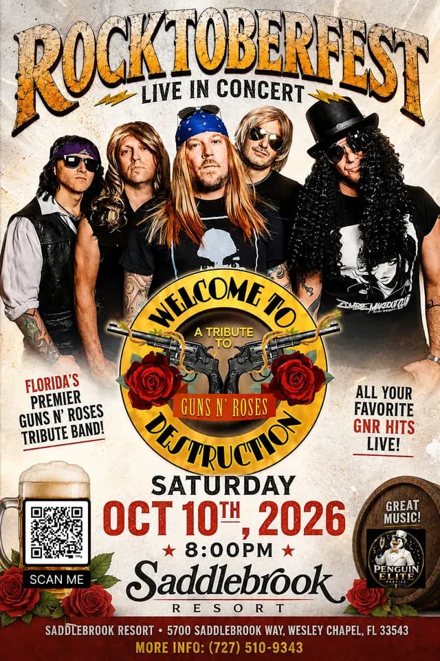 Rocktoberfest: Welcome to Destruction (Guns N’ Roses Tribute) in Outside Tampa Bay
