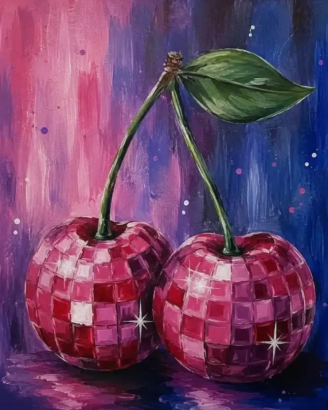 Tampa Sip and Paint – Disco Cherries in Tampa